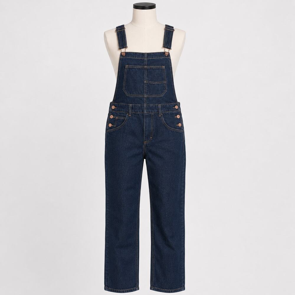 Free People We The Free Dark Wash Denim Overalls Women's XS Straight Leg